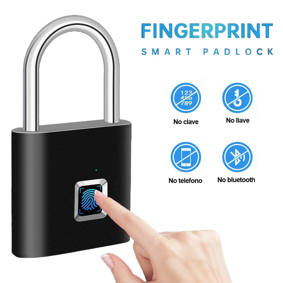 GENERICO - Candado con huella digital con carga USB