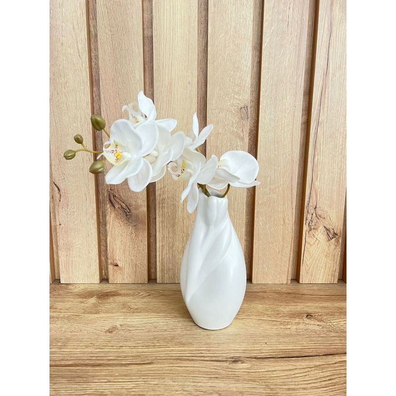 MAP DESIGN HOME - Florero Tulipanes Decor Blanco 09x09x20 cm