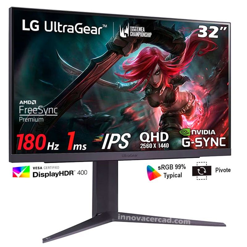 LG - Monitor LG 32GS75Q-B 32 UltraGear IPS QHD 180Hz 1ms G-Sync