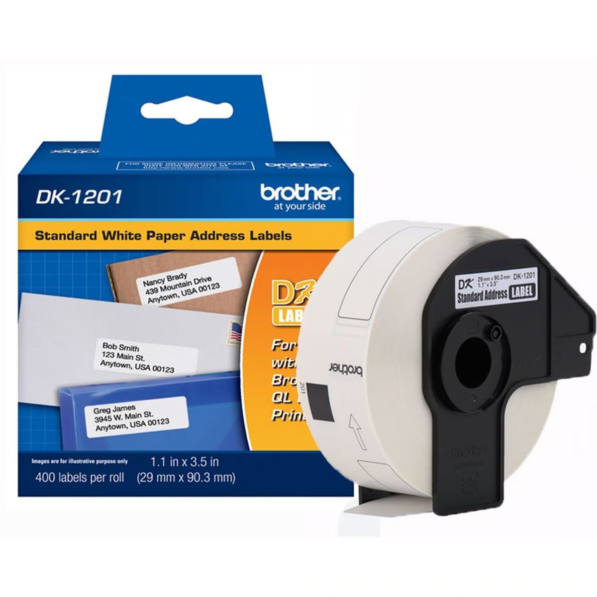 BROTHER - Cinta Brother DK-1201 (29 mm x 90 mm) 400 etiquetas