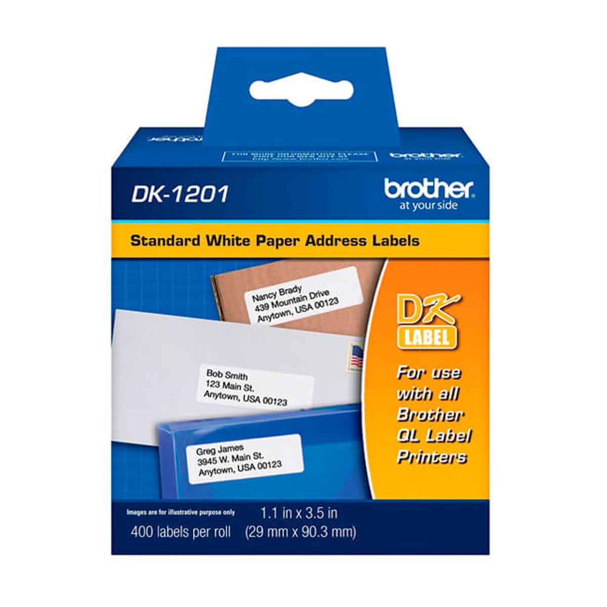 BROTHER - Cinta Brother DK-1201 (29 mm x 90 mm) 400 etiquetas