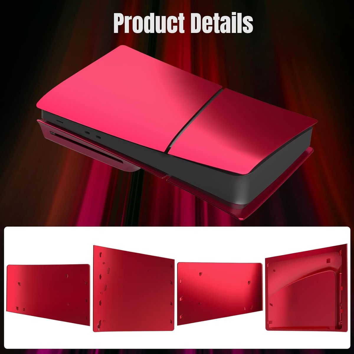 GENERICO - Carcasa Case Tapa Faceplate Para Ps5 Slim Color Rojo