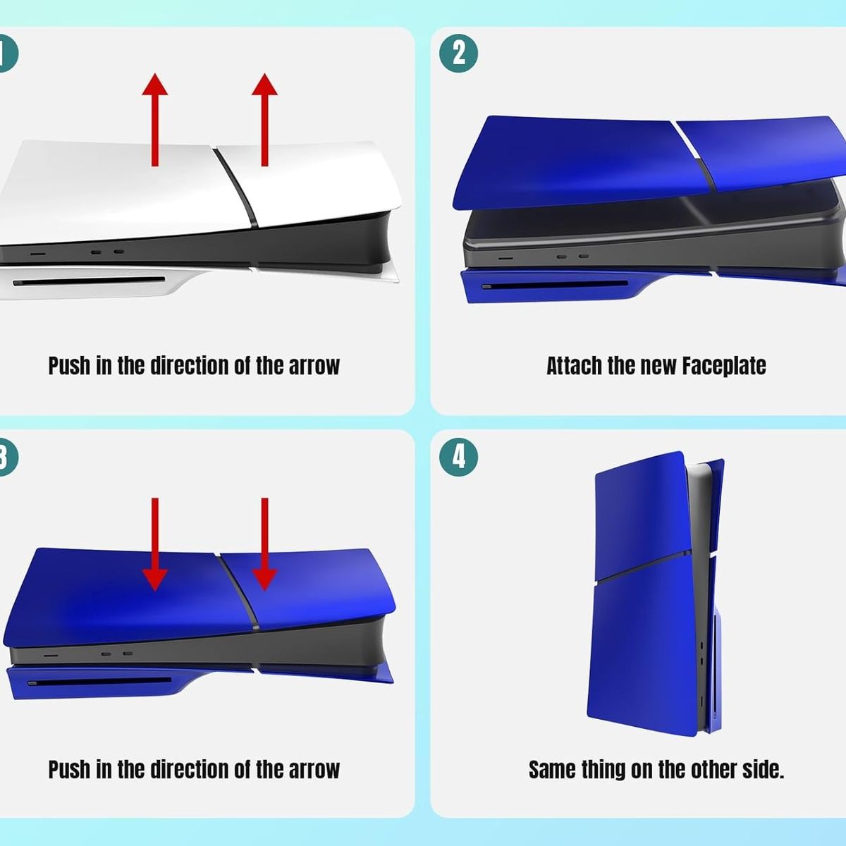 GENERICO - Carcasa Case Tapa Faceplate Para Ps5 Slim Color Azul