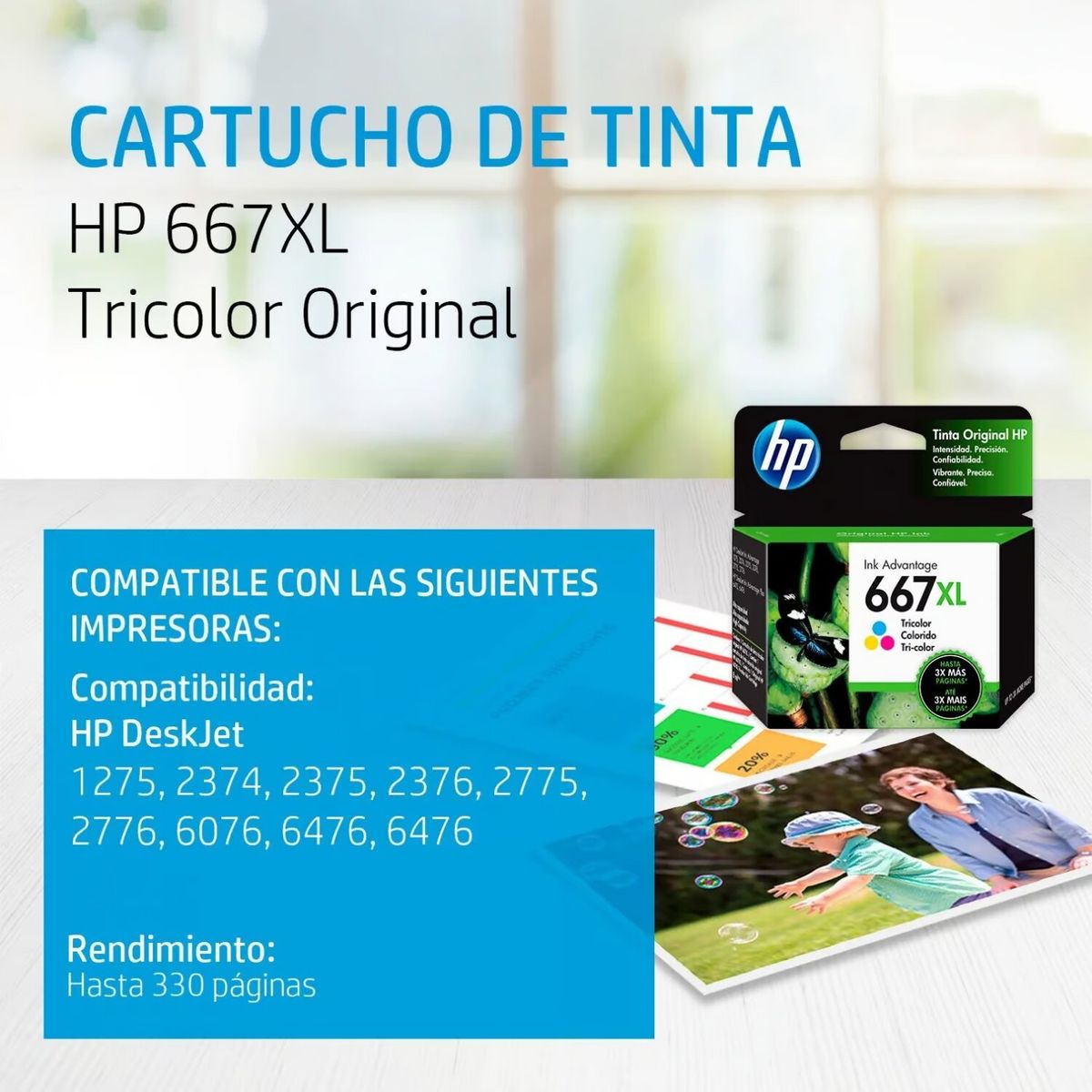 HP - TINTA HP 3YM80AL (667XL) TRICOLOR DJ 2775 2375 1275 4175