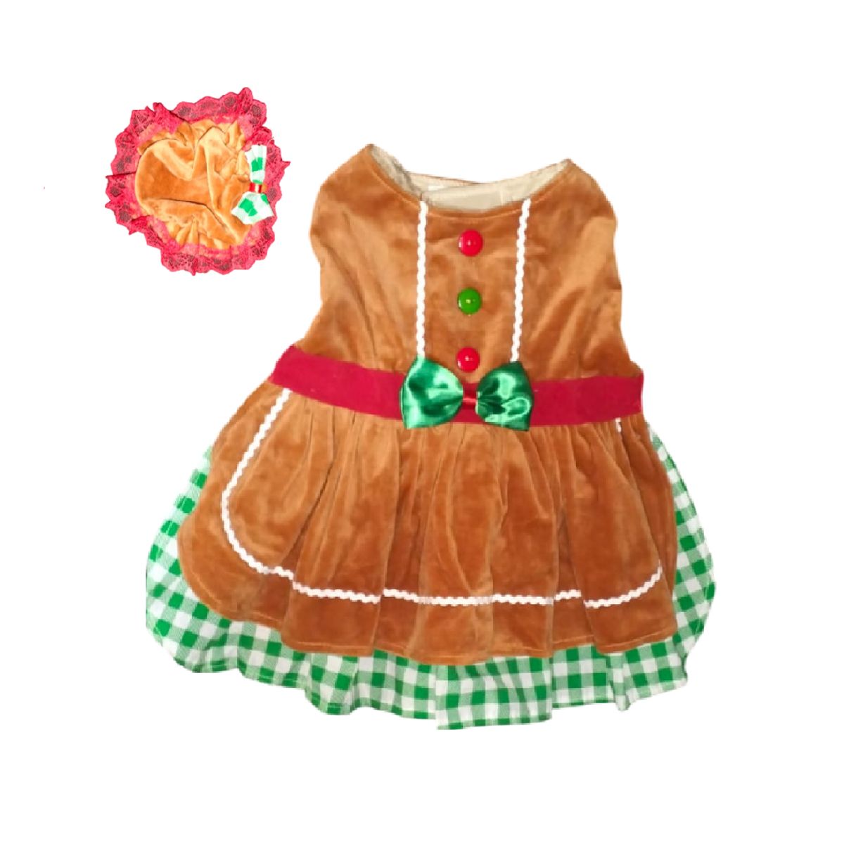 GENERICO - Vestido galleta de jengibre deluxe para mascotas talla 3