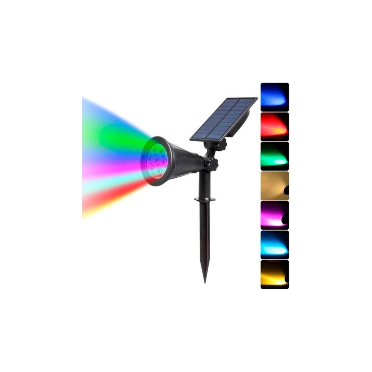 GENERICO - Lampara Foco Solar Estaca Jardín Exterior Rgb navidad  Energía Solar