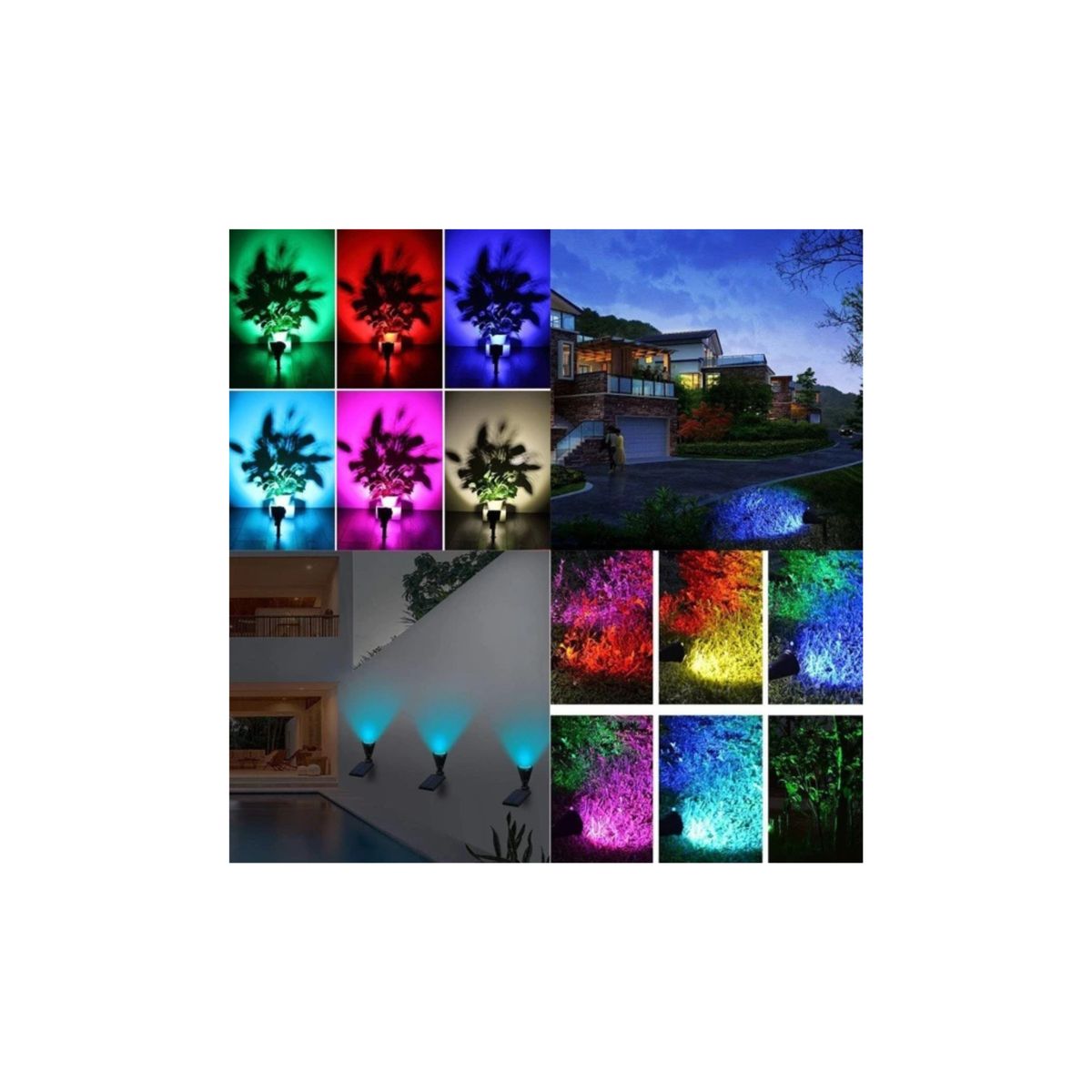 GENERICO - Lampara Foco Solar Estaca Jardín Exterior Rgb navidad  Energía Solar