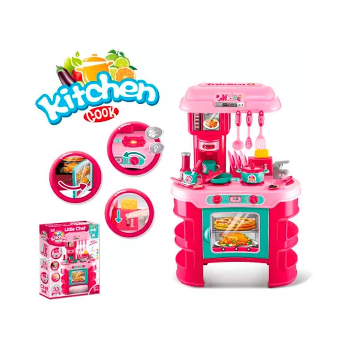 GENERICO - Juguete Cocina Set Little Chef Musical 35 Piezas