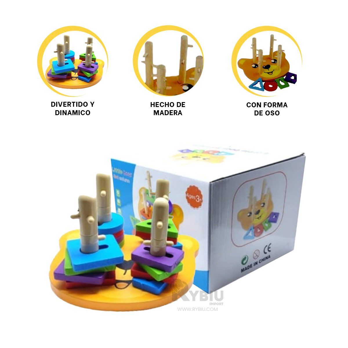 RYBIU IMPORT - Set Dinamico para Juego de Niños Multicolo Y+Regalo Stickers