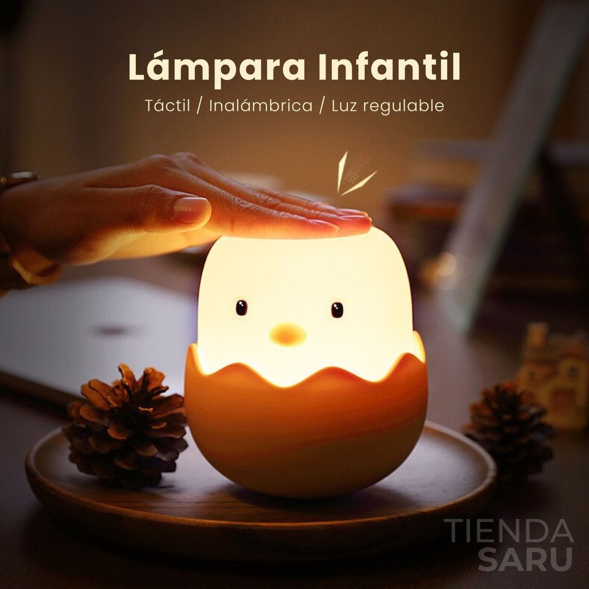 GENERICO - Lámpara Táctil de Silicona Pollito Inalámbrica LED para Niños