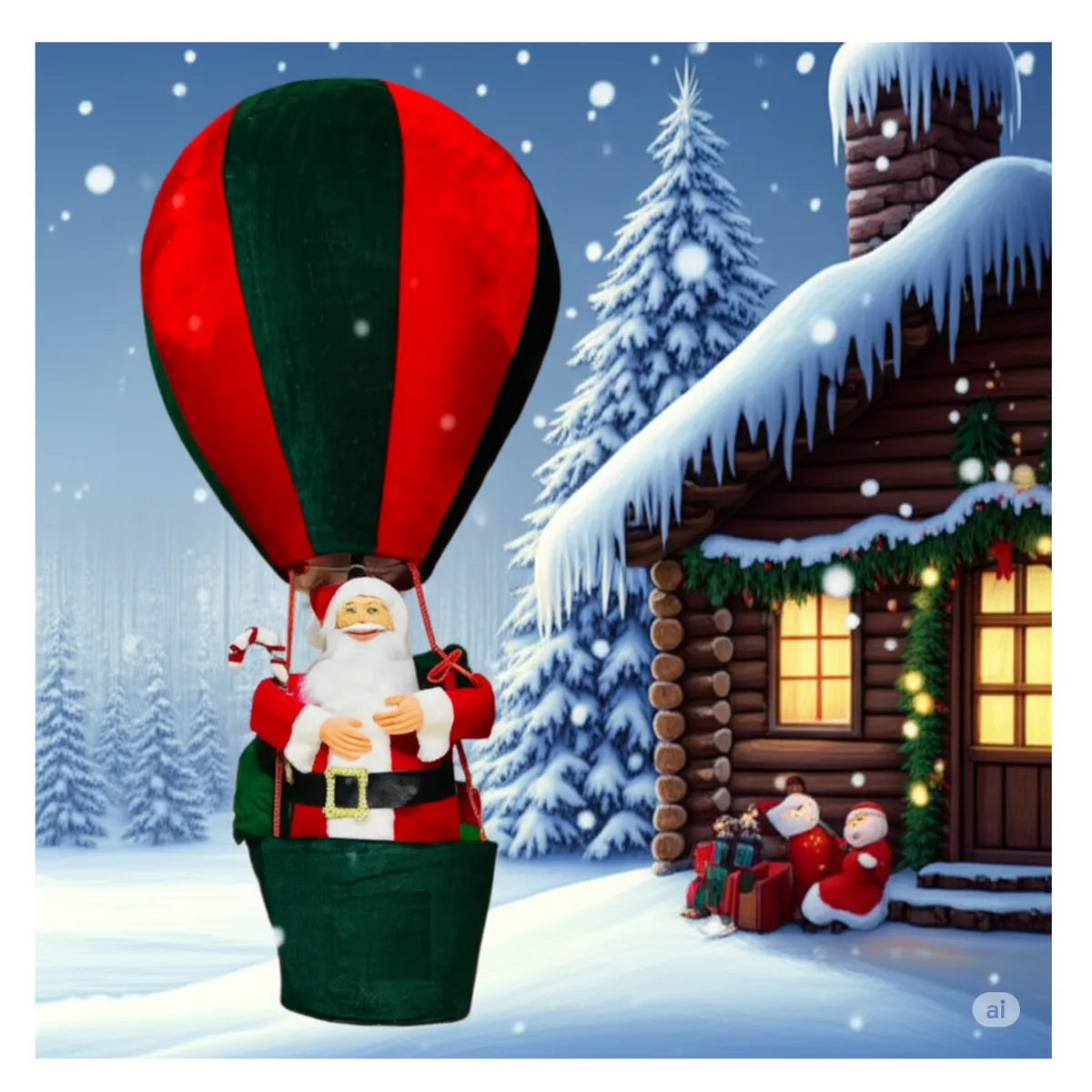 GENERICO - Globo Gigante Aerostático 150cm Papa Noel Navideño