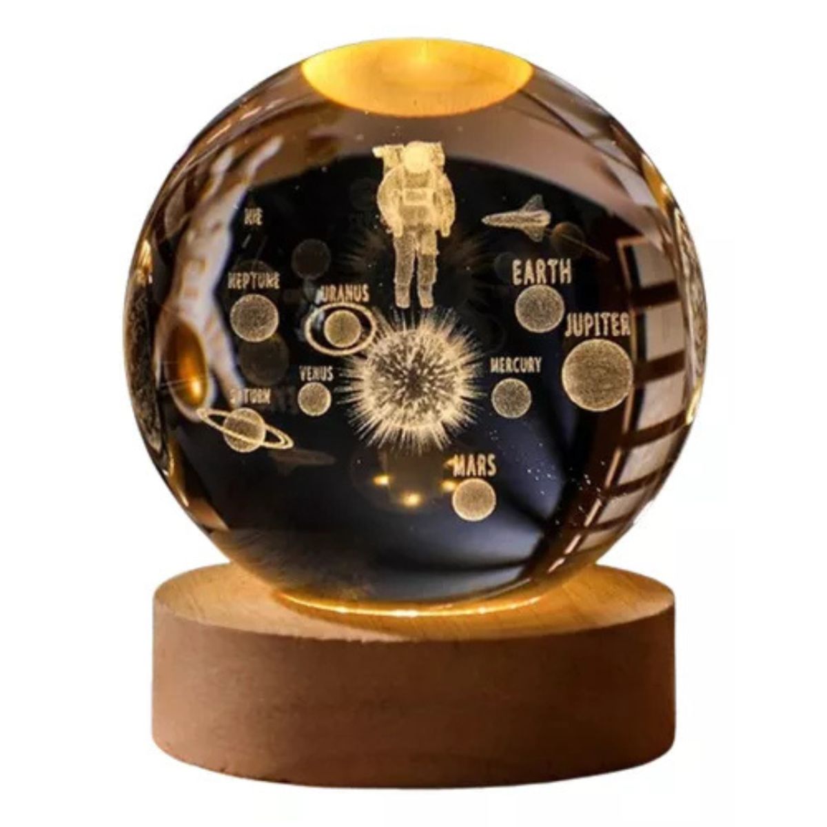 GENERICO - Lampara Esfera Grande Led 3D Astronauta Viajero Espacio 8cm
