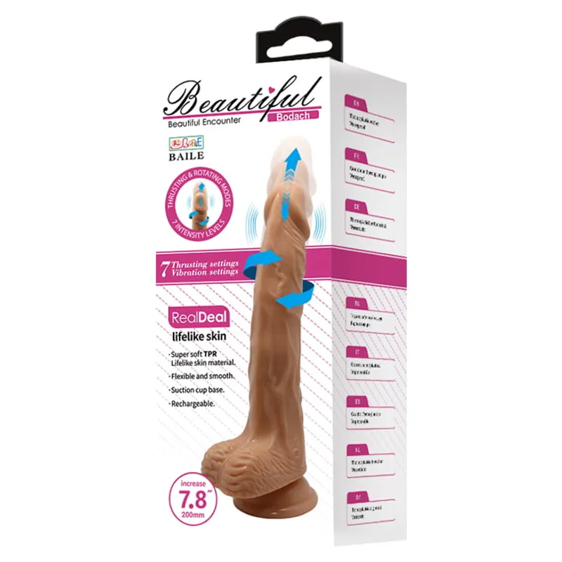 BAILE - Dildo Vibrador Realista Bodach Empuje y Rotación 20cm Ø 3.7 cm Consola