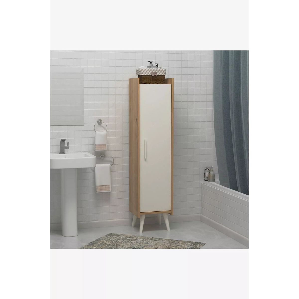 TU MESITA - Armario de Baño Megan color BlancoMacadamia TU MESITA