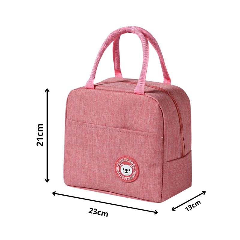 GENERICO - Lonchera Bolso Para alimentos con diseño liso - Rosado