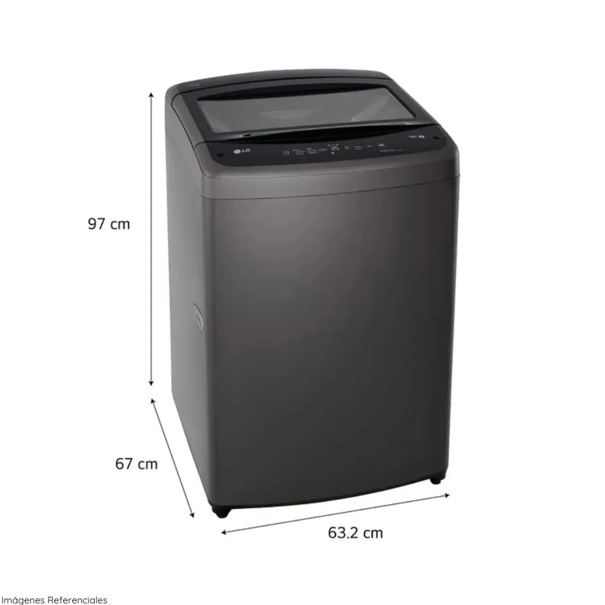 LG - Lavadora LG 19 Kg TurboDrum Carga Superior Negro  WT19BVTB