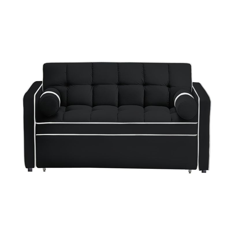 BARAKA HOME - Sofá Cama Valandovo con Almohadas 1.5 Plz - Negro