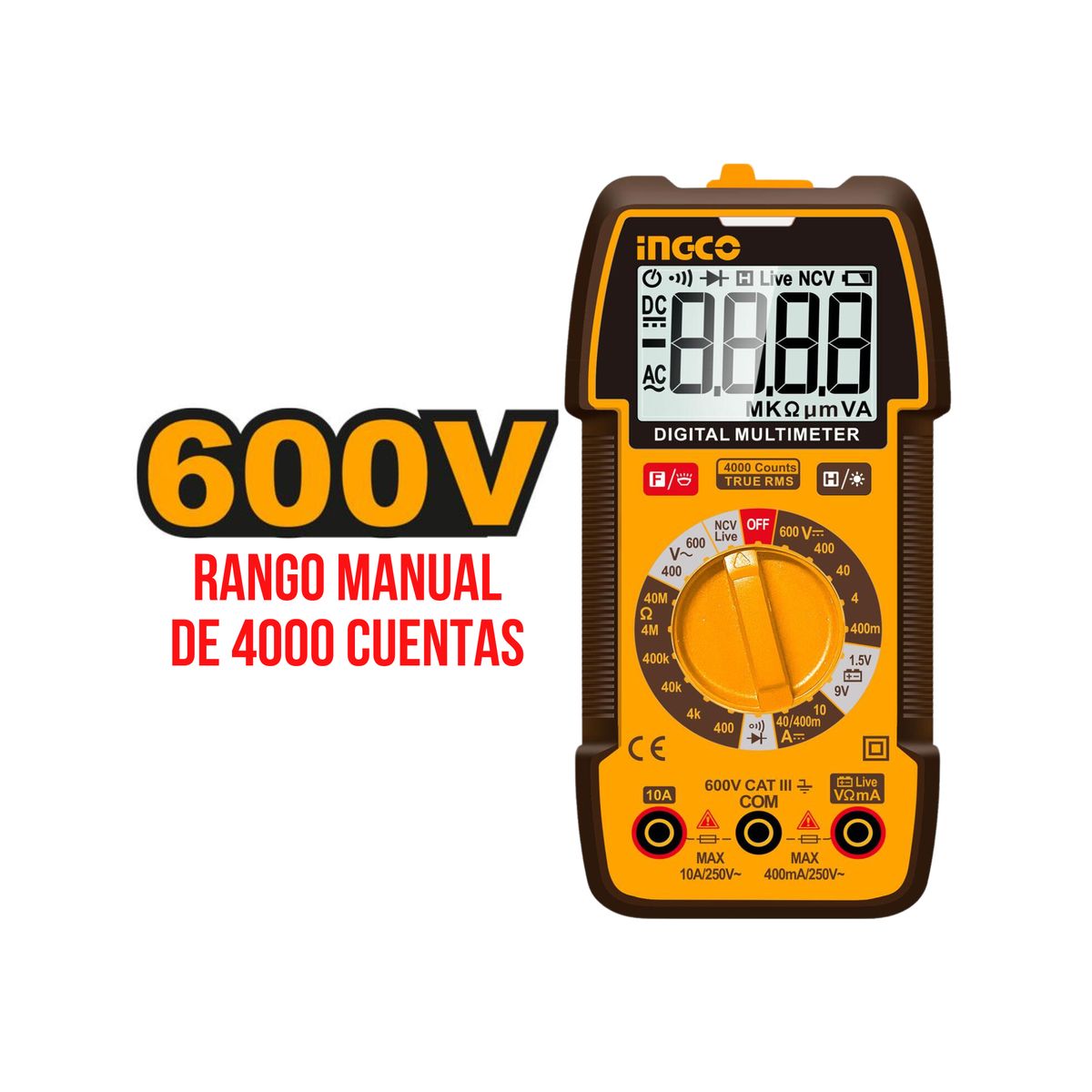 INGCO TOOLS - Multimetro digital 600V industrial Ingco