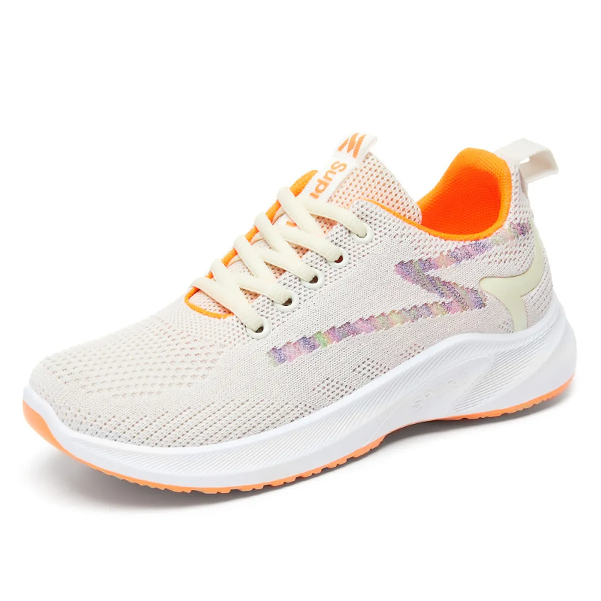 GENERICO - ZAPATILLA DE MUJER SUPREME SPORT- PERLA - NARANJA - G2231
