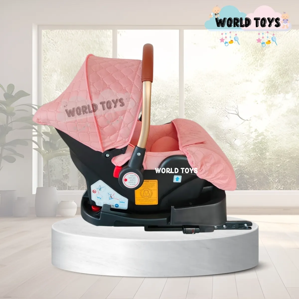 BABY - Coche Moisés de Lujo «GOLD LABELL» Con Portabebé Pink