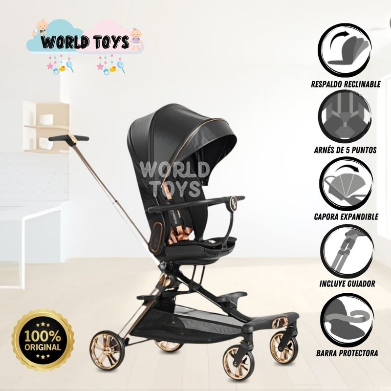 BABY - Coche Paseo «KOTONE» de Lujo Black