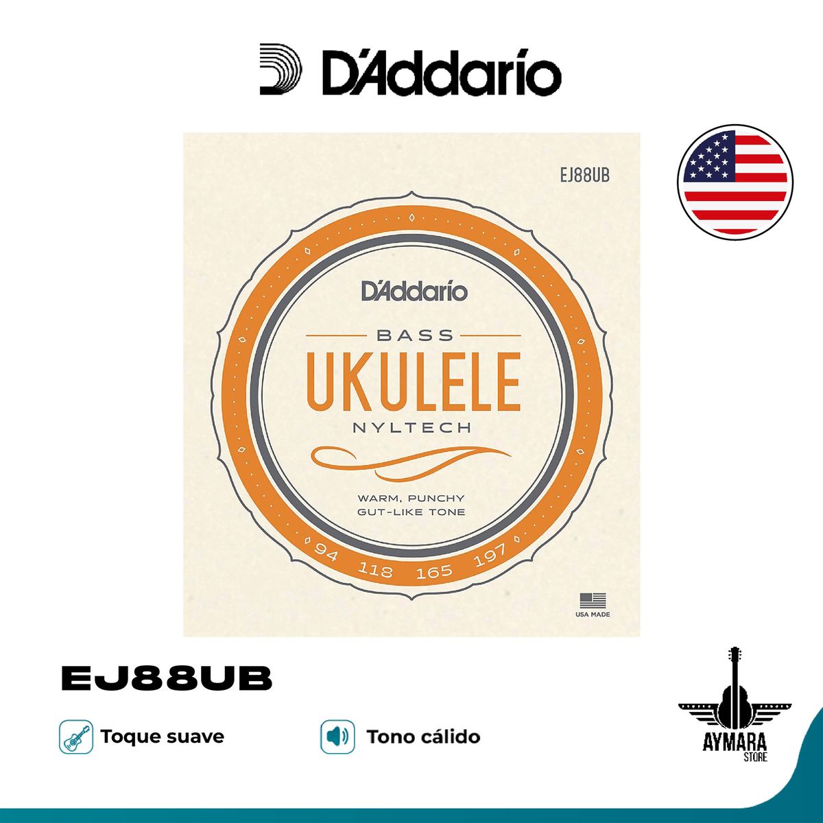 DADDARIO - DAddario EJ88UB - Cuerdas de Ukelele Bass