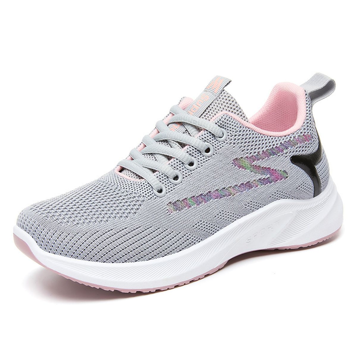 GENERICO - ZAPATILLA PARA MUJER SUPREME SPORT- GRIS - ROSA - G2231