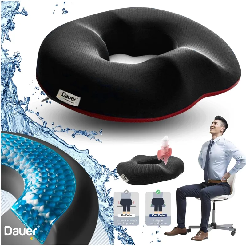 DAUER - Cojín Dona Anatomico mejorado de Gel Tech +Viscoelastico de Bambu