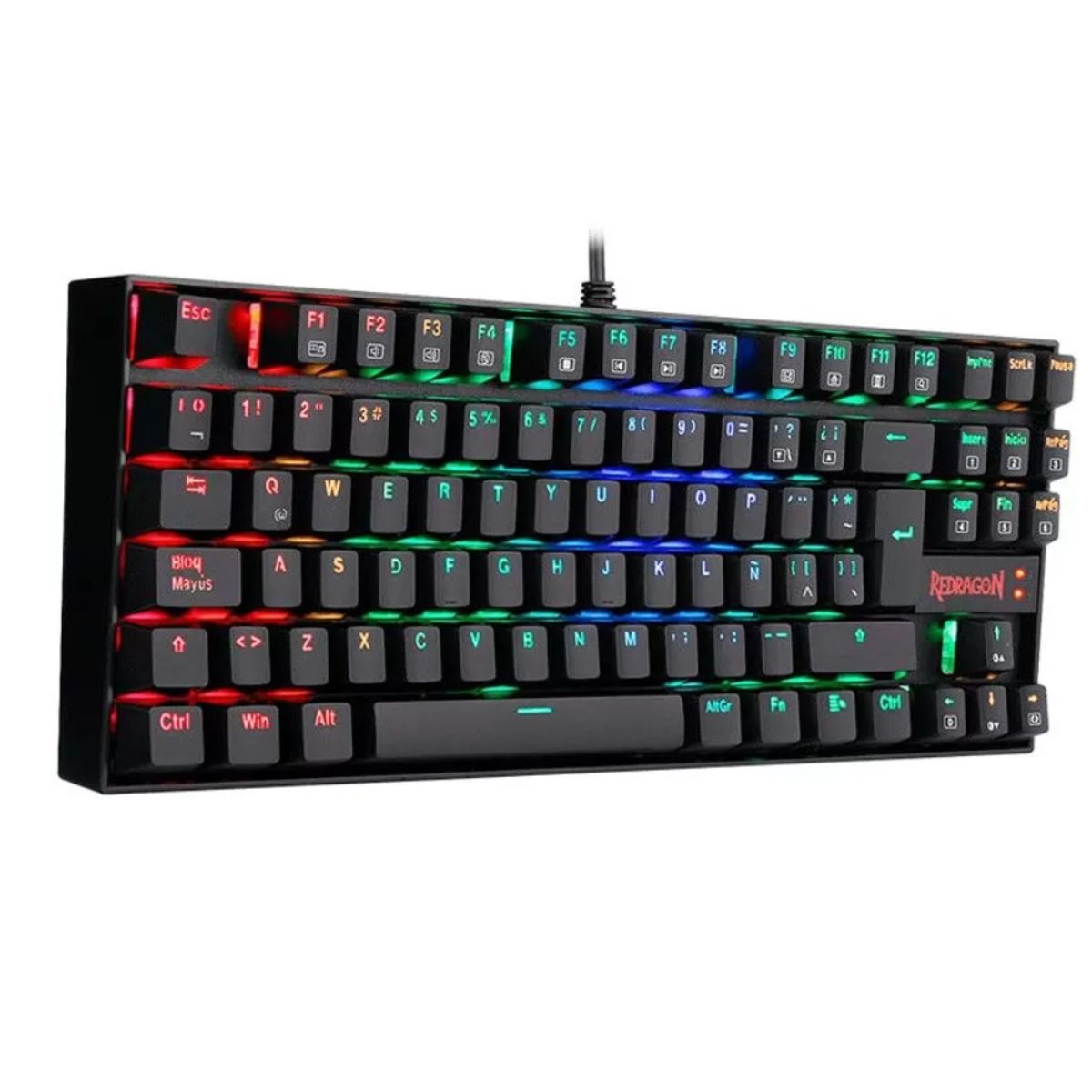 REDRAGON - TECLADO GAMER REDRAGON KUMARA K552W-RGB LED-RGB USB SWITCH RED BLACK