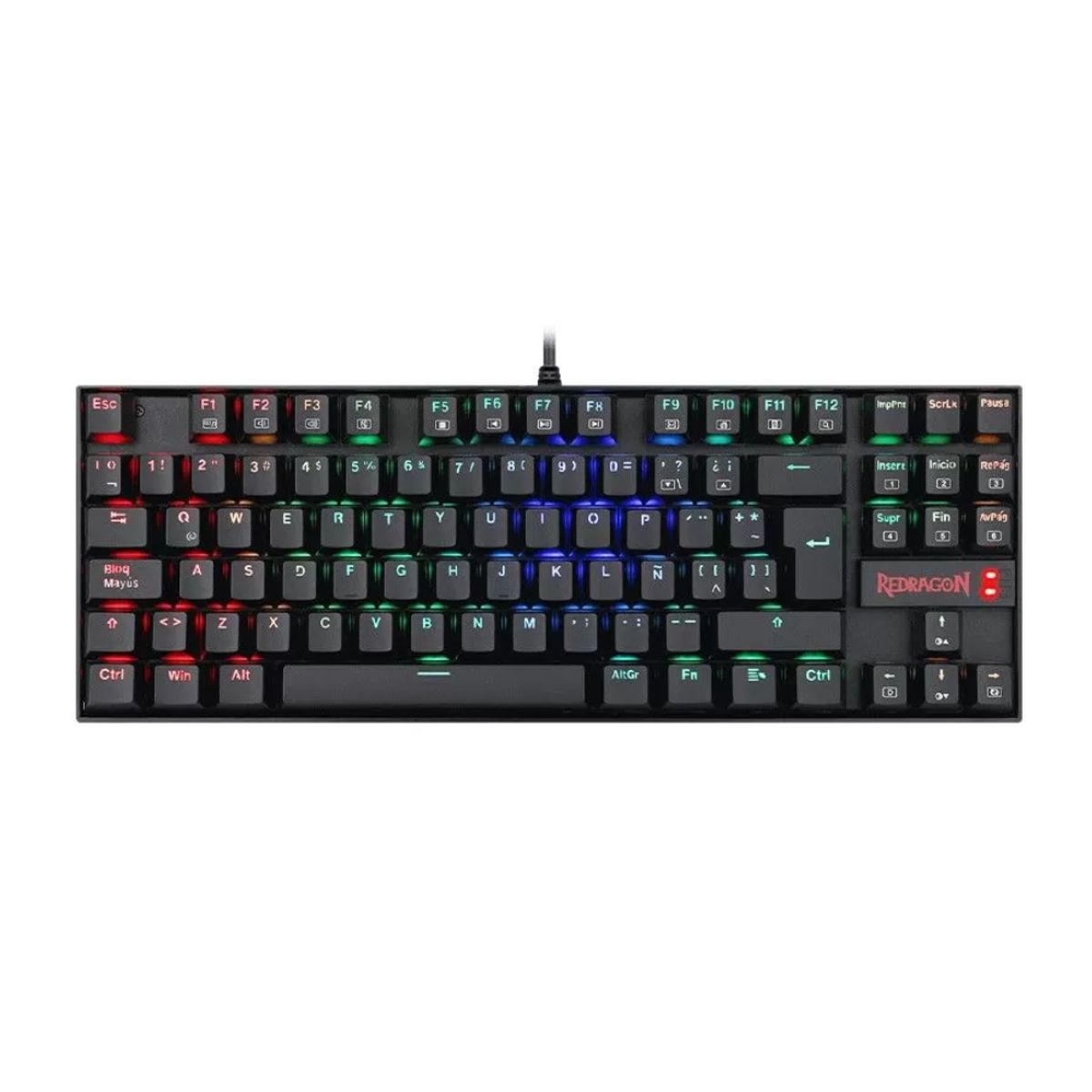 REDRAGON - TECLADO GAMER REDRAGON KUMARA K552W-RGB LED-RGB USB SWITCH RED BLACK