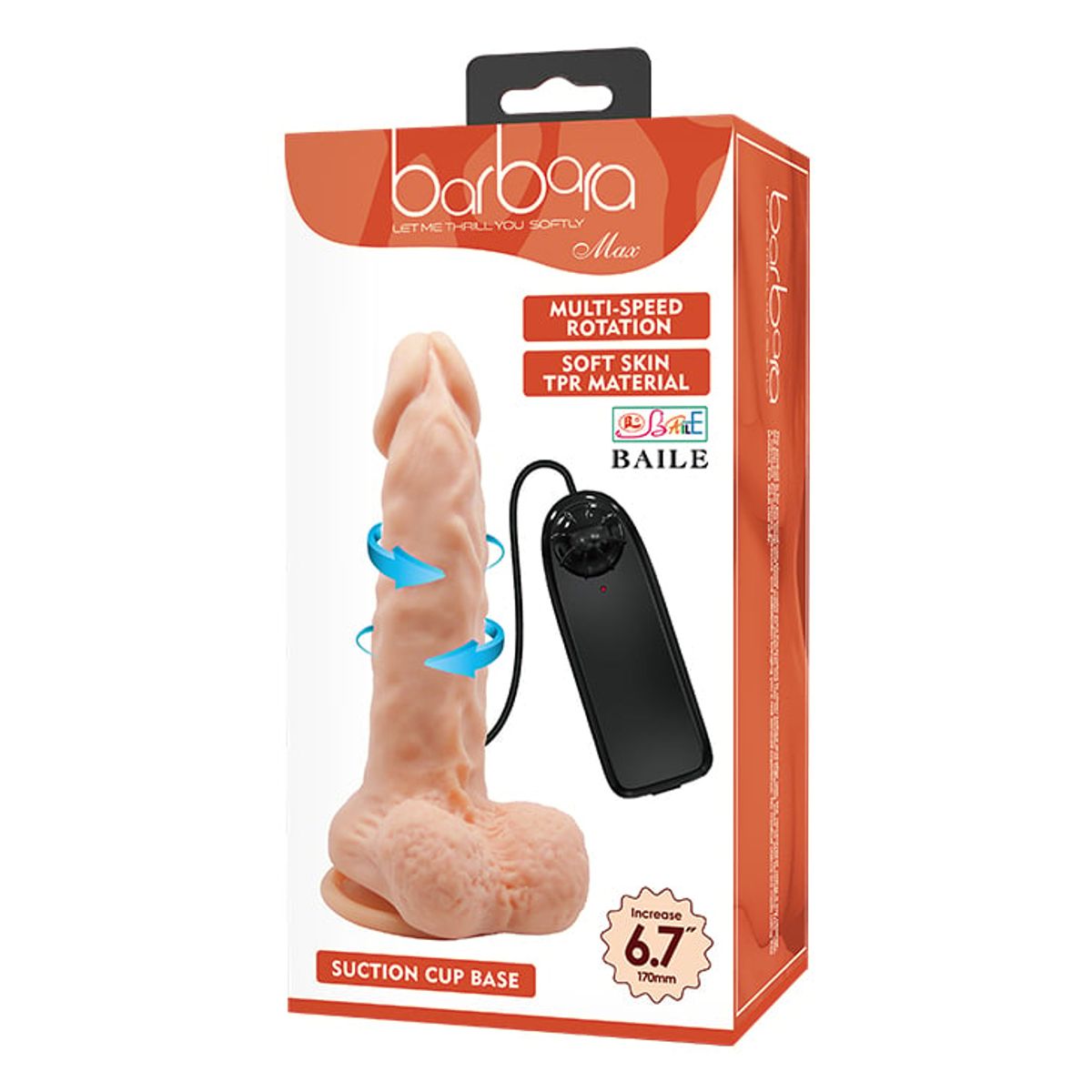BAILE - Dildo Vibrador Max Consolador Principiantes 17cm x Ø 3.7 cm Ventosa