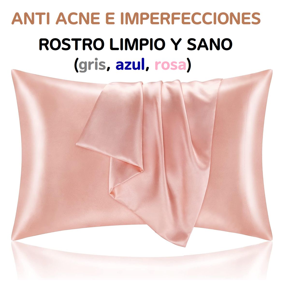 100 PERCENT - Funda Cobertor De Almohada Seda Anti Acne Granos Rosa