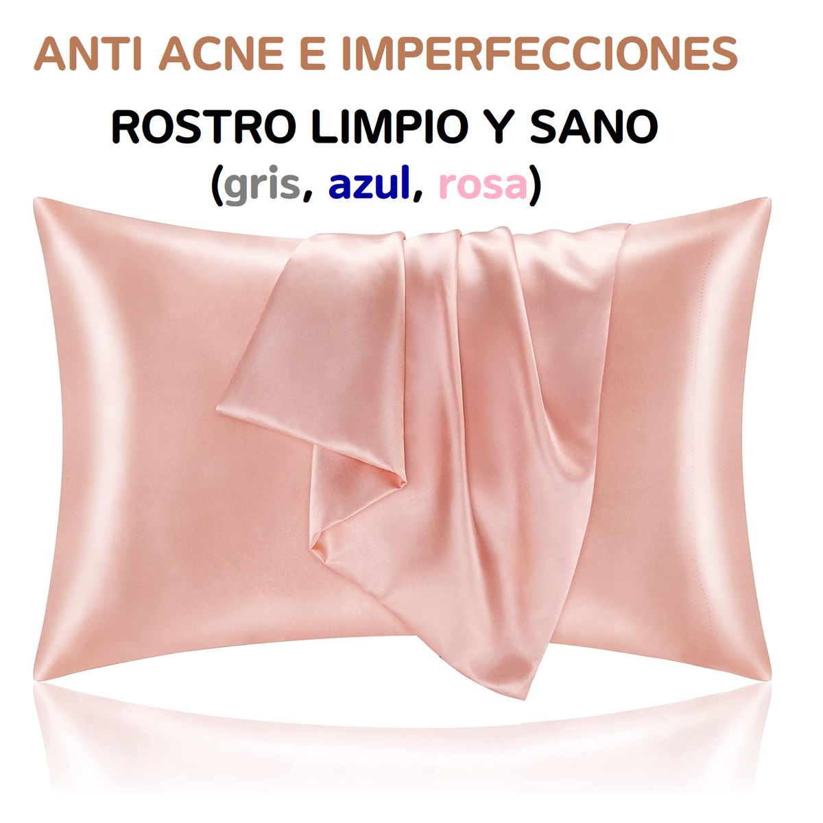 100 PERCENT - Funda Cobertor De Almohada Seda Anti Acne Granos Rosa
