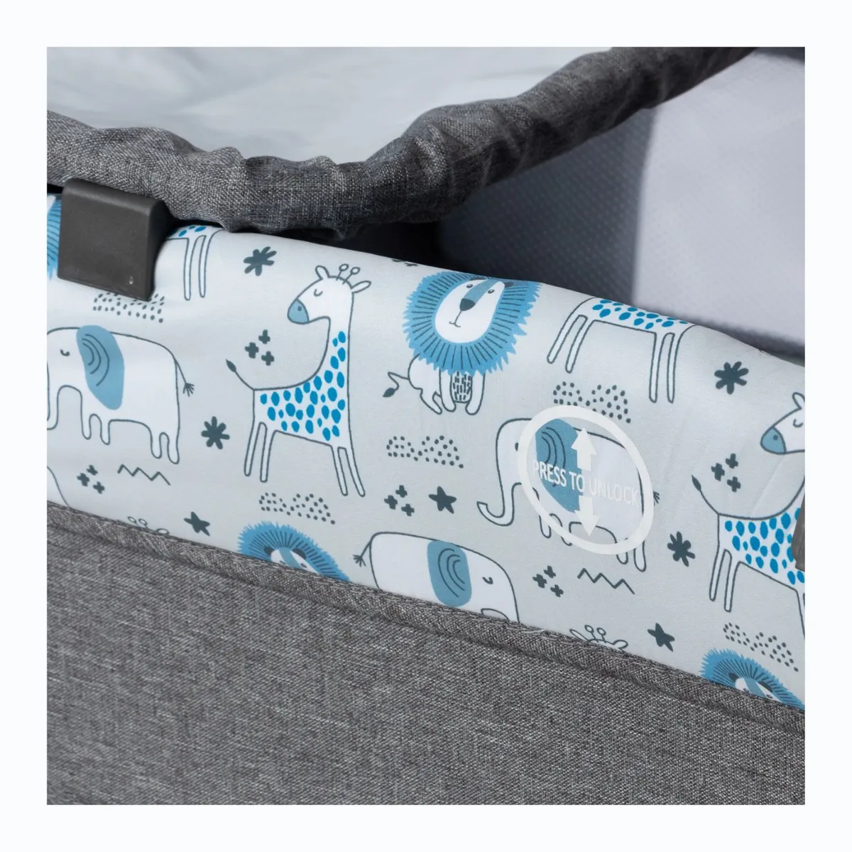 EBABY - Cuna Corral con Mecedora Sally Grisazul cod 716-3