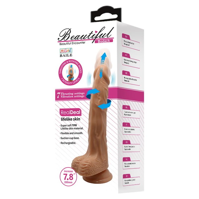 BAILE - Dildo Vibrador Realista Bodach Empuje y Rotación 20cm Ø 3.7 cm Consola