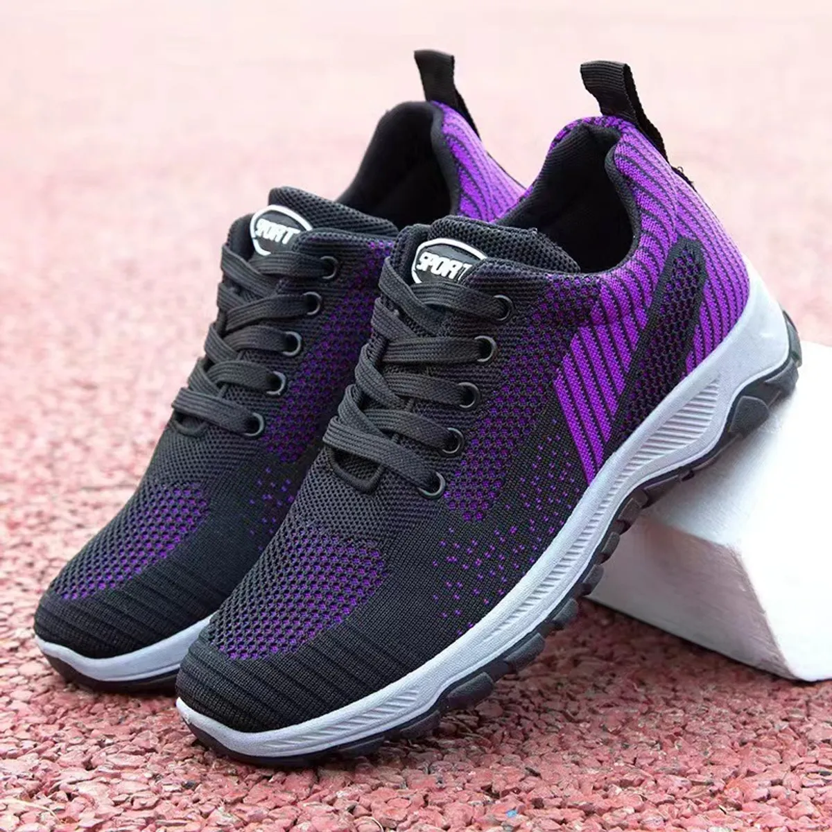 GENERICO - ZAPATILLA PARA MUJER SPORT- NEGRO - MORADO - GP19