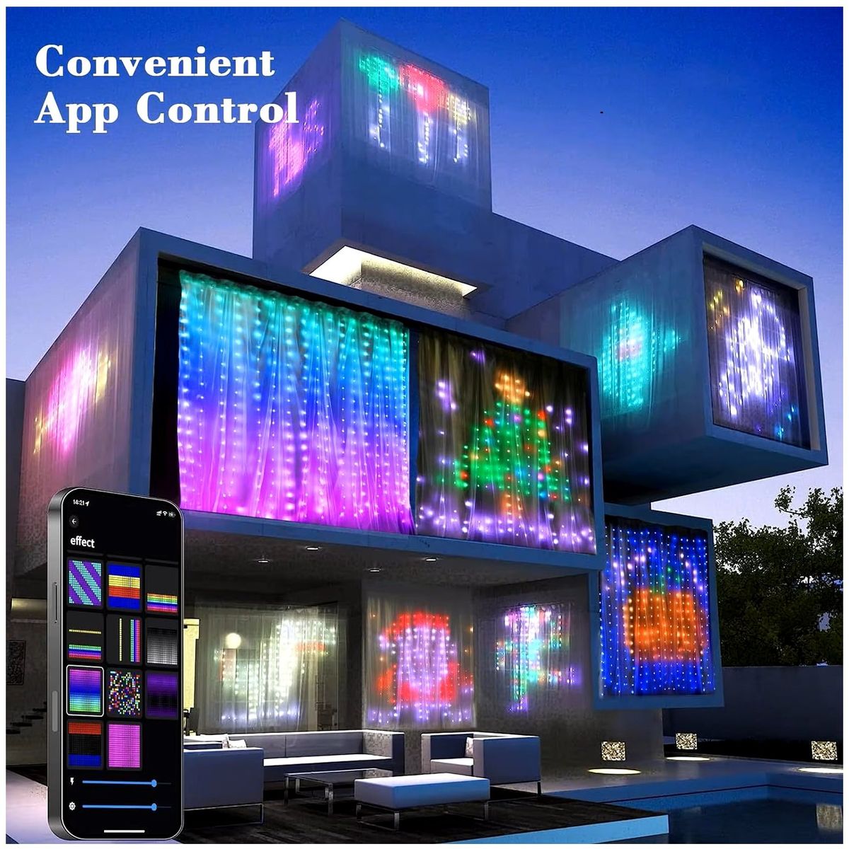 GENERICO - LUCES SMART - SMART LED CURTAIN LIGHTS 400 LEDS