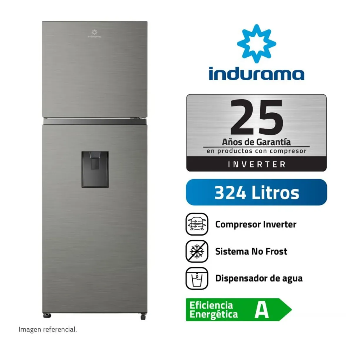INDURAMA - Refrigeradora Indurama Con Dispensador 324LT RI-439DI - Croma_.