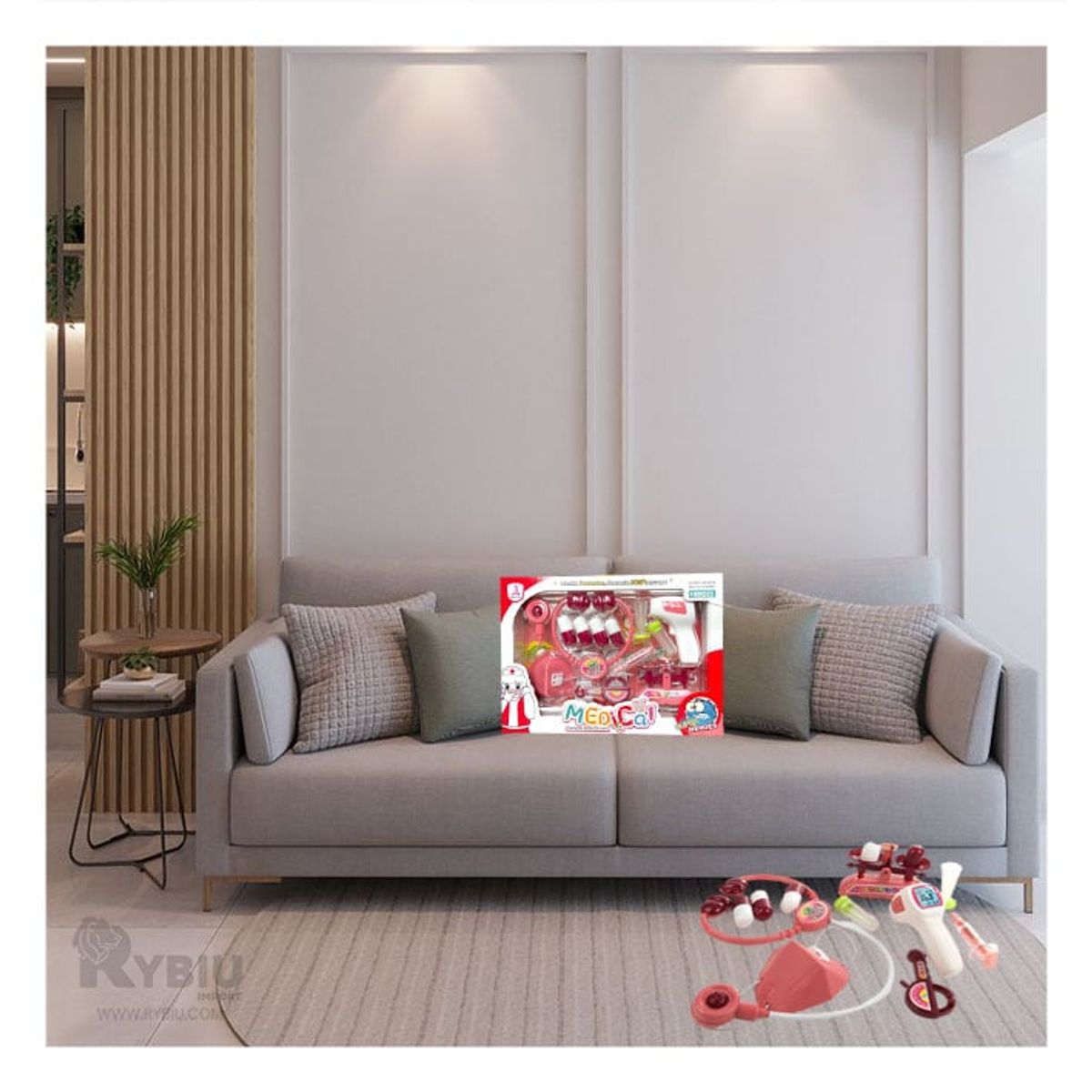 GENERICO - Set de Doctora 14 Piezas para Niñas en Caja en Rosado