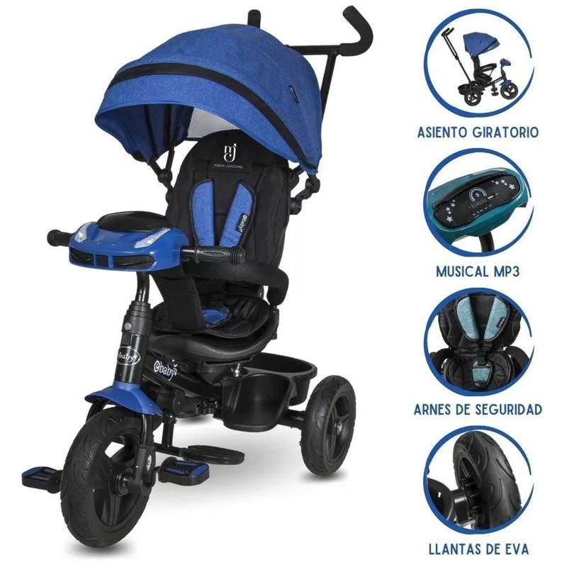 EBABY - Triciclo Guiador Ebaby ESPIN Pink