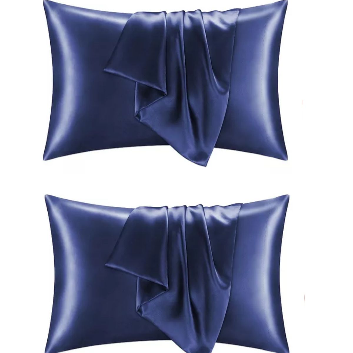 100 PERCENT - Funda Cobertor De Almohada Seda Anti Acne Granos Azul x2