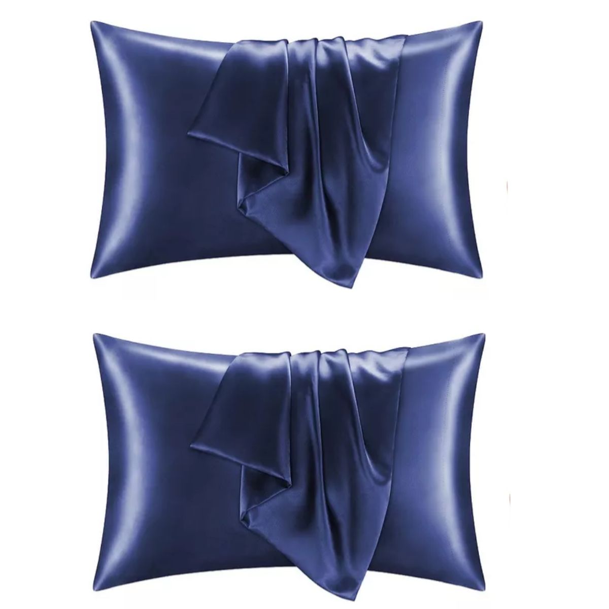 100 PERCENT - Funda Cobertor De Almohada Seda Anti Acne Granos Azul x2