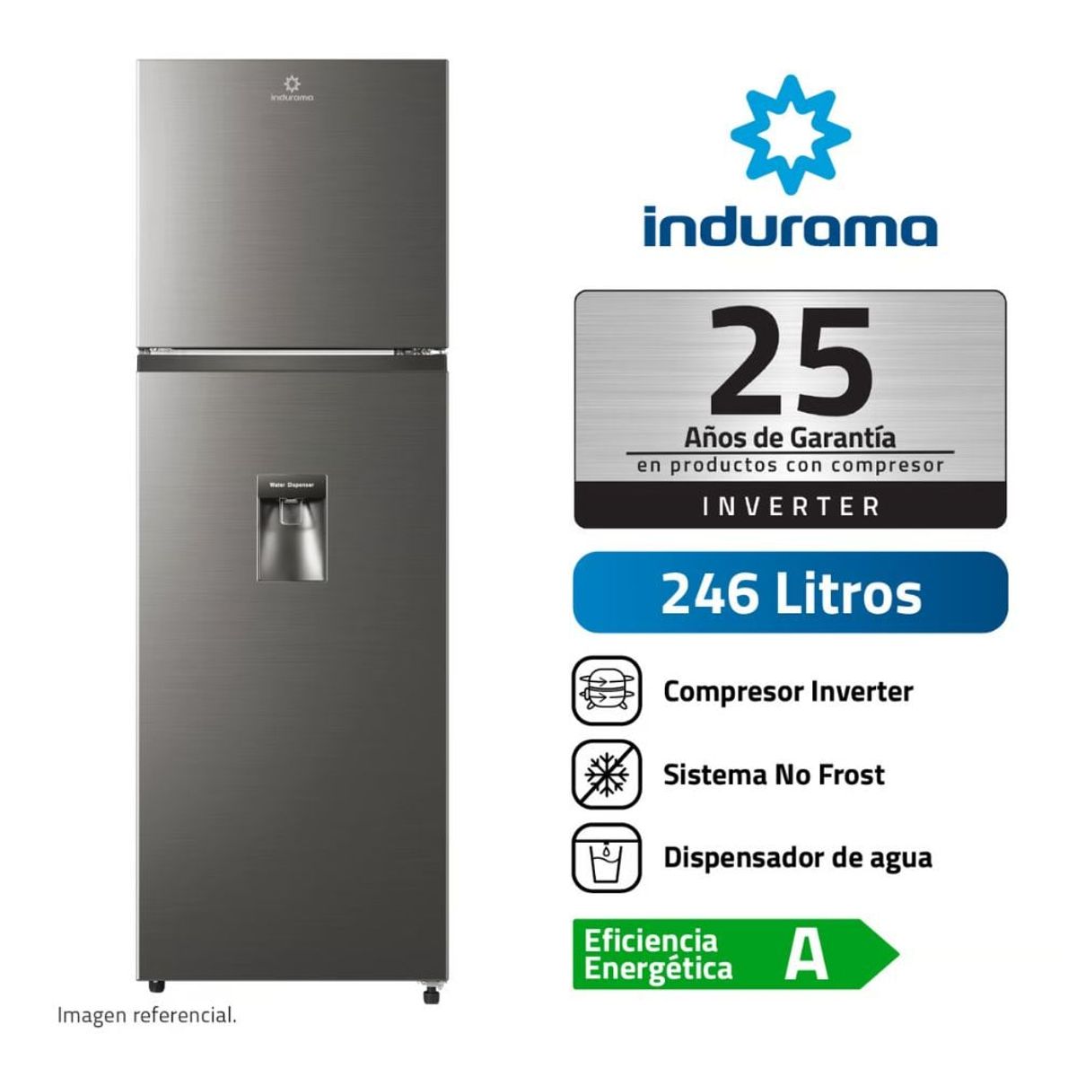 INDURAMA - Refrigeradora Indurama Con Dispensador 246lt RI-389DI -  Croma