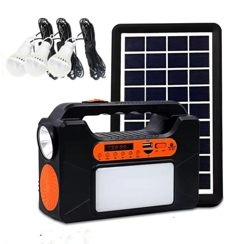 SEISA - Kit Solar Parlante Radio FM Panel Solar Portatil Multifuncional