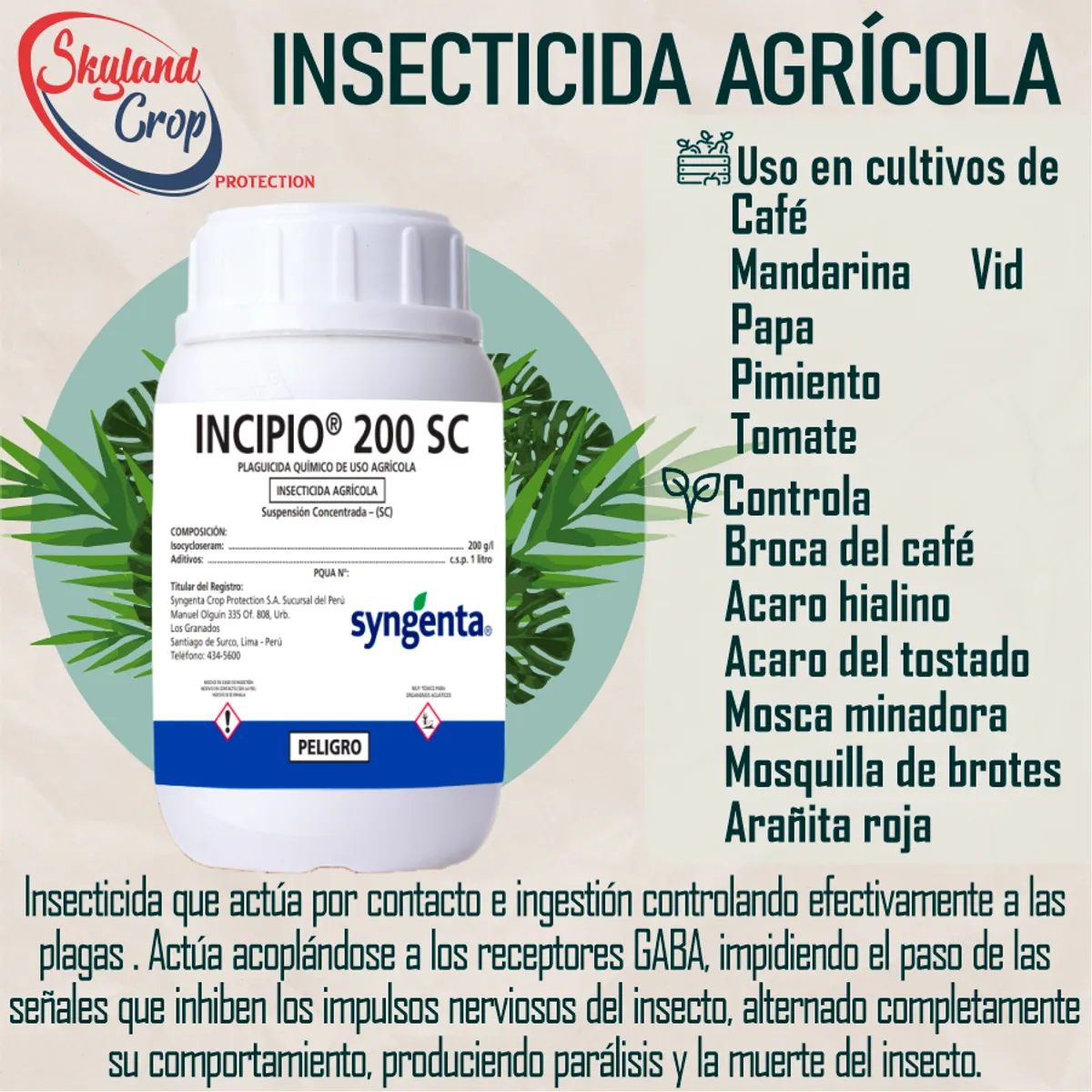 GENERICO - INCIPIO 200SC  250mL INSECTICIDA AGRÍCOLA
