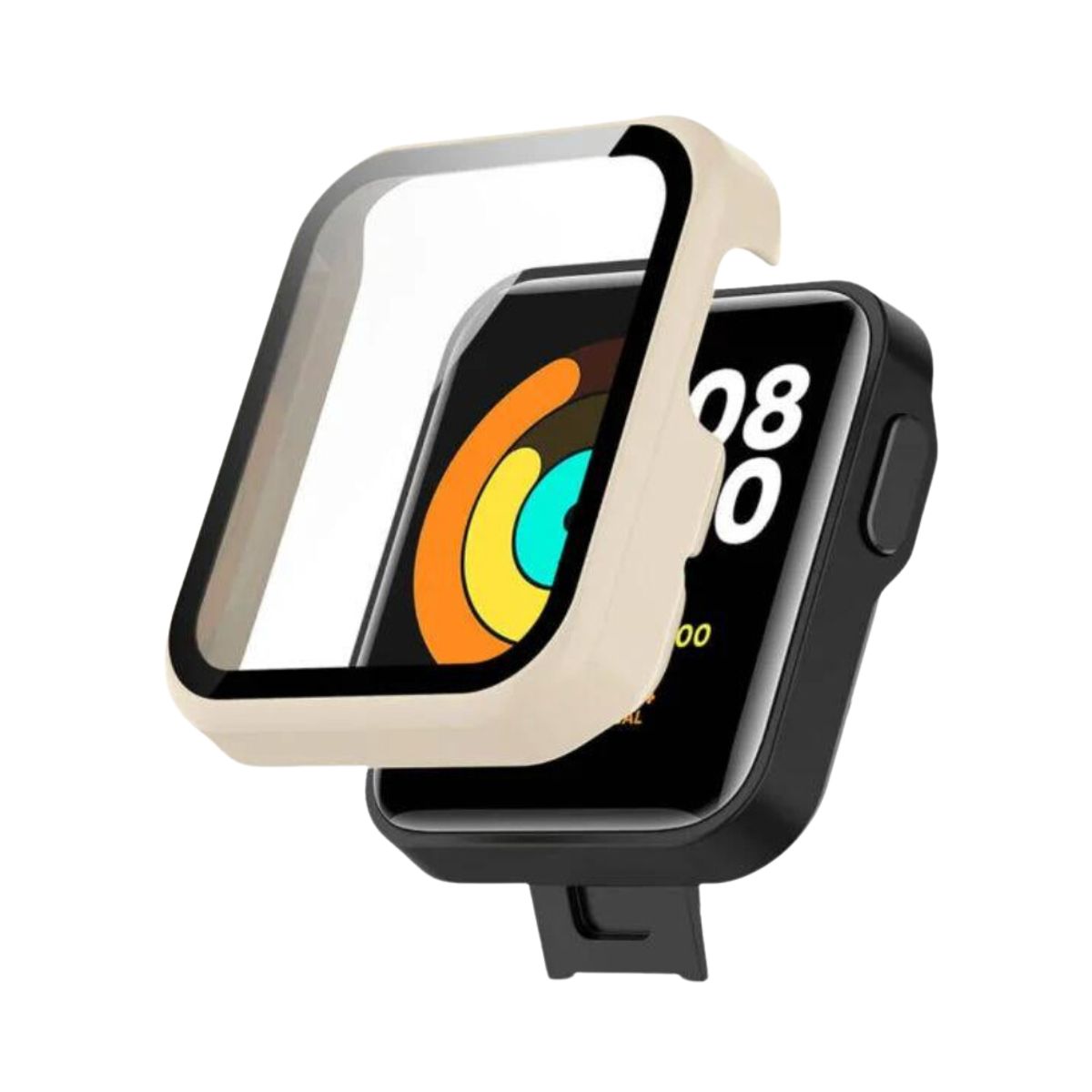 GENERICO - Pack case protector beige + correa beige para Redmi MI Watch 2 Lite