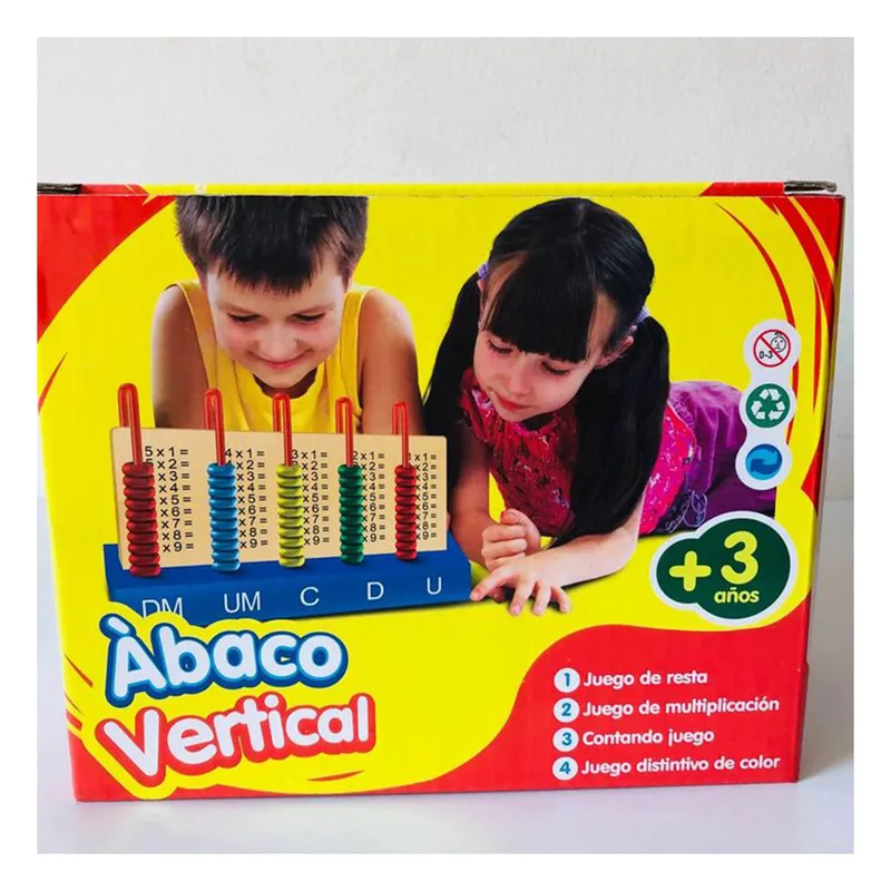 GENERICO - Abaco Vertical para Aprender Matematica de Madera