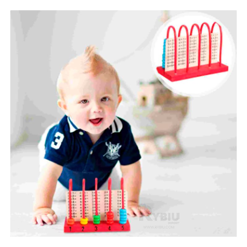 GENERICO - Abaco Vertical para Aprender Matematica de Madera