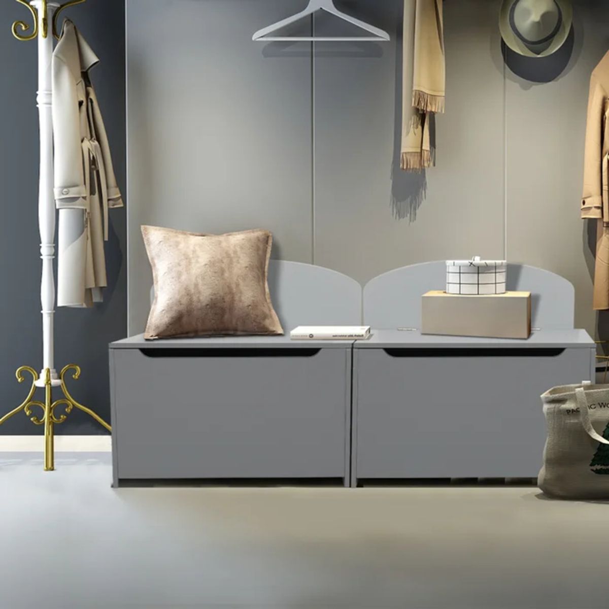 TU MESITA - Baúl para Niños Nikeon color Gris TU MESITA