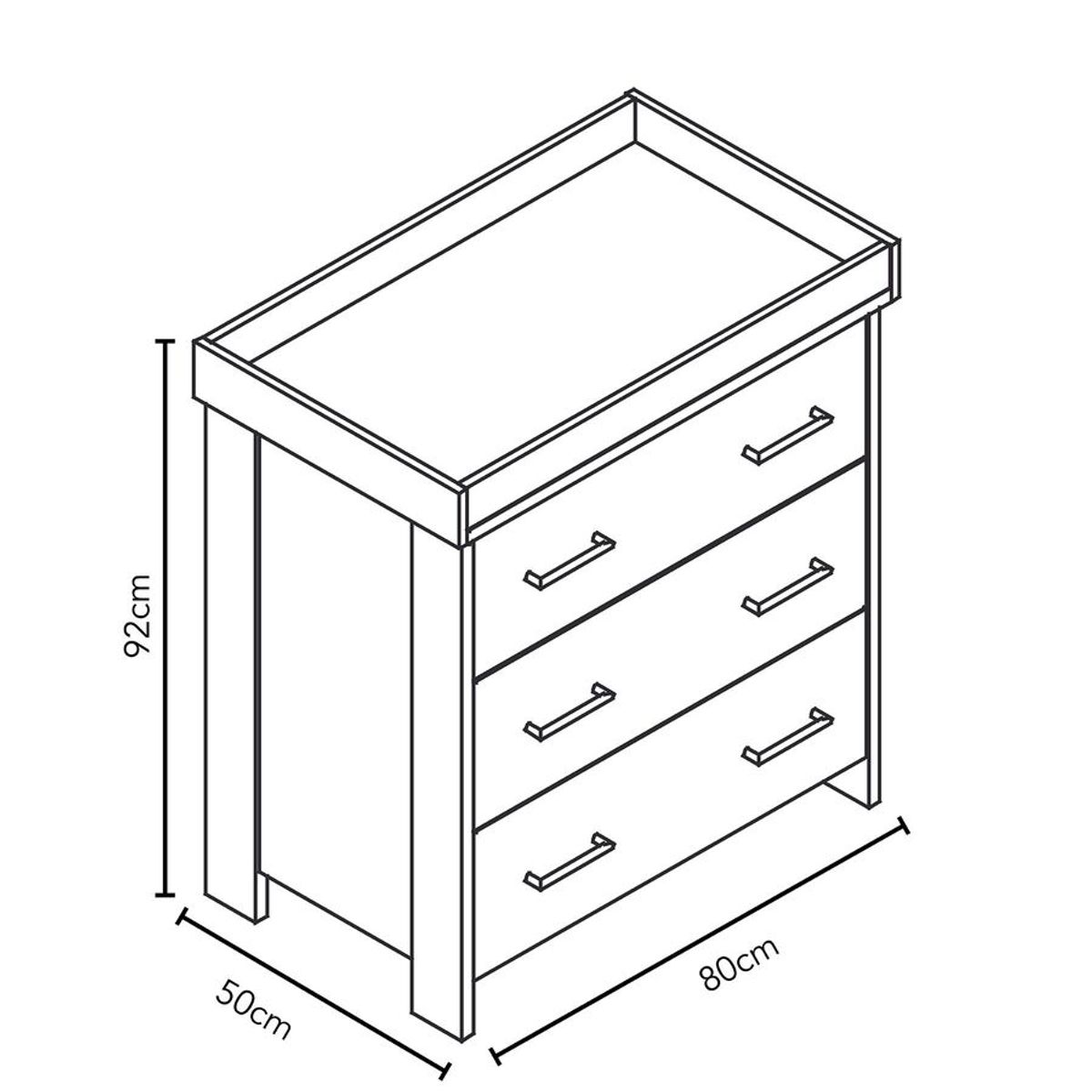TU MESITA - Cómoda Infantil Nina 3 cajones TU MESITA
